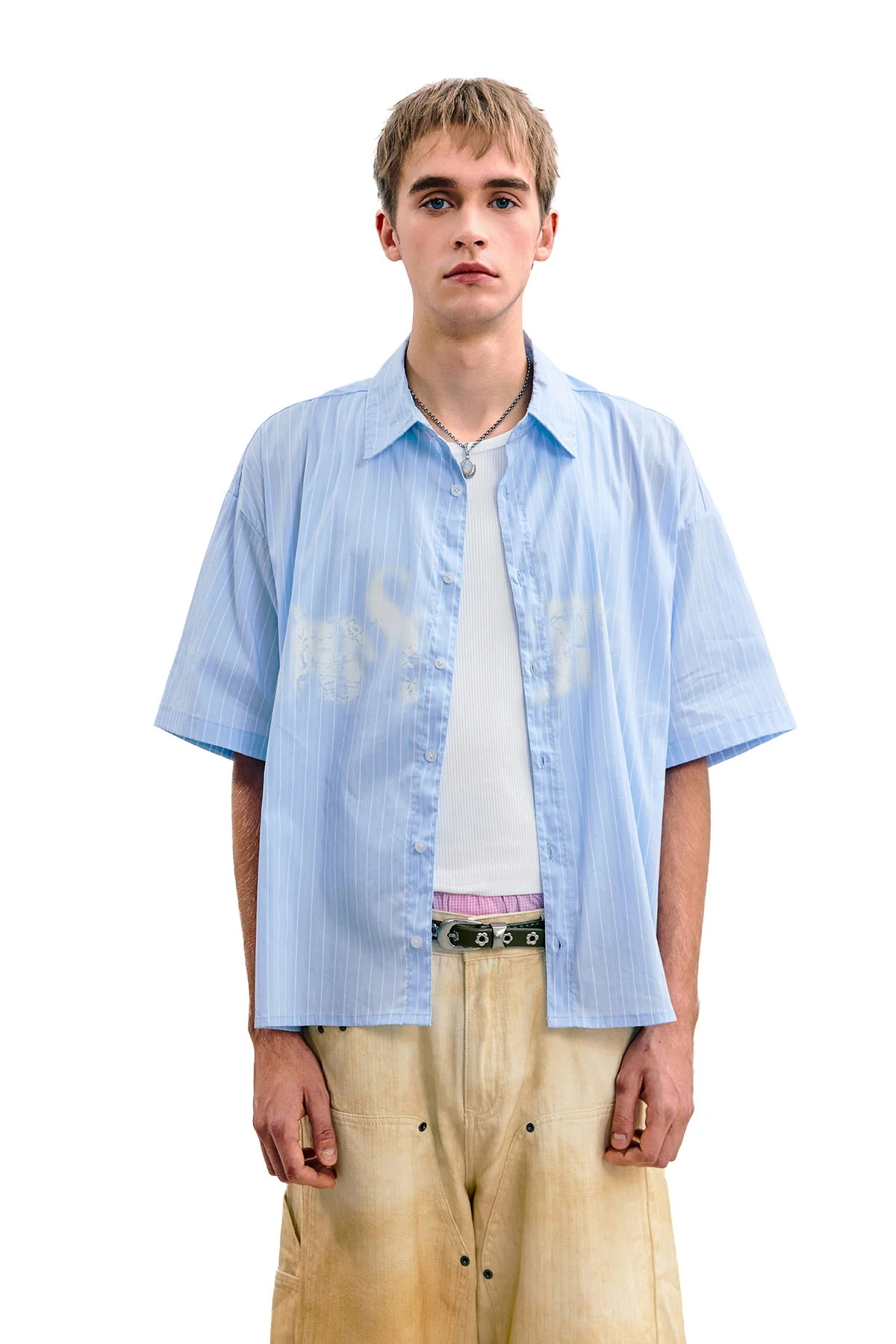 【車庫服飾】Sense Striped Spray Shirt