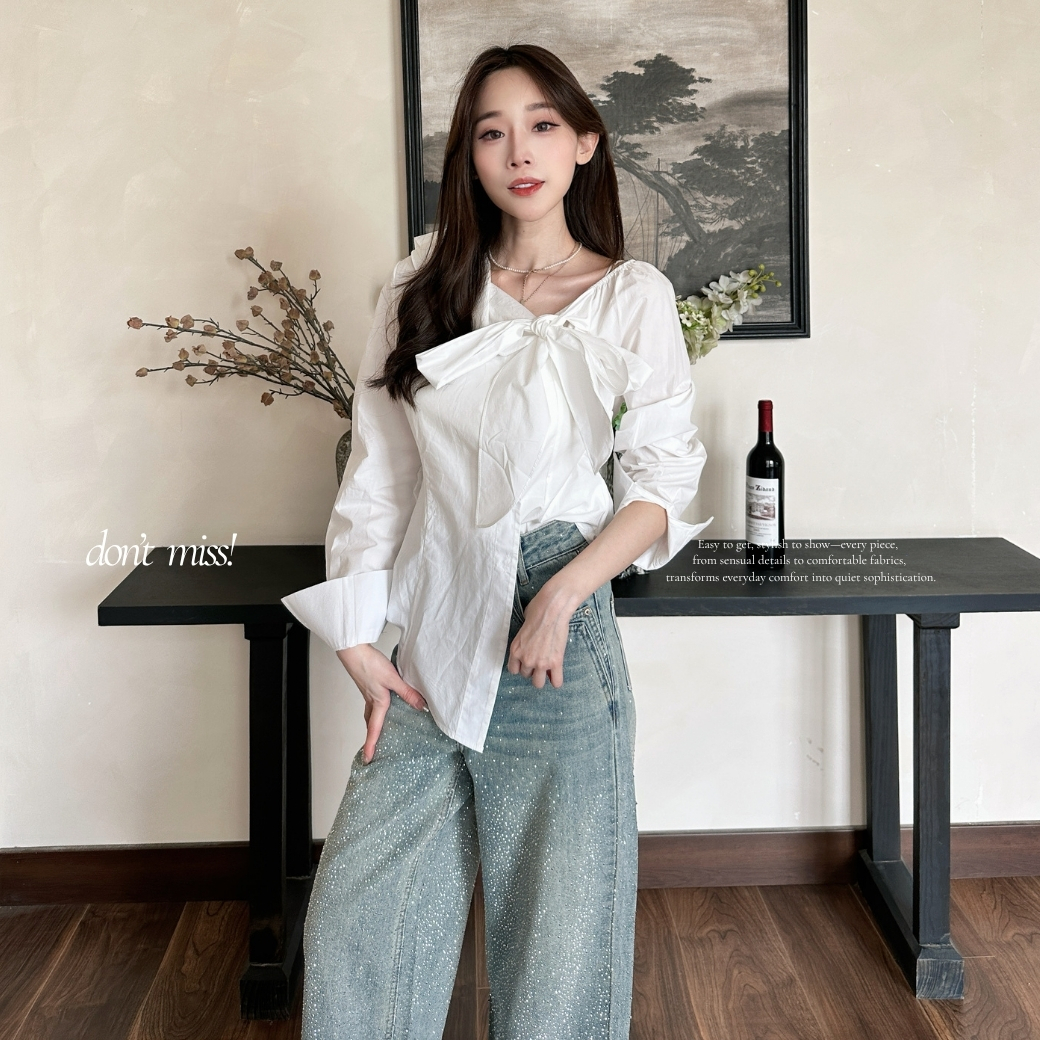 【法式女伶】DOMISS大蝴蝶結襯衫 設計感襯衫(現+預)