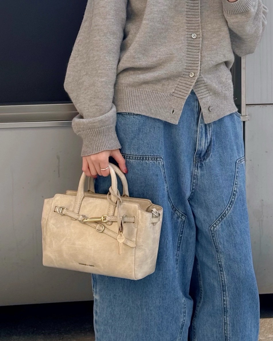 Charles & Keith Delfina Belted 小CK 皮帶 迷你 托特包 三色