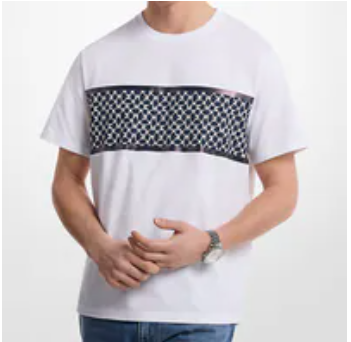 [S] MICHAEL KORS WHITE LOGO COTTON T-SHIRT, OT552QY1V2-WHITE (SMK1428)