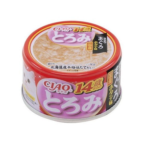 CIAO 罐頭 14歲老貓-雞肉+吞拿魚80g A-54【原箱24罐】