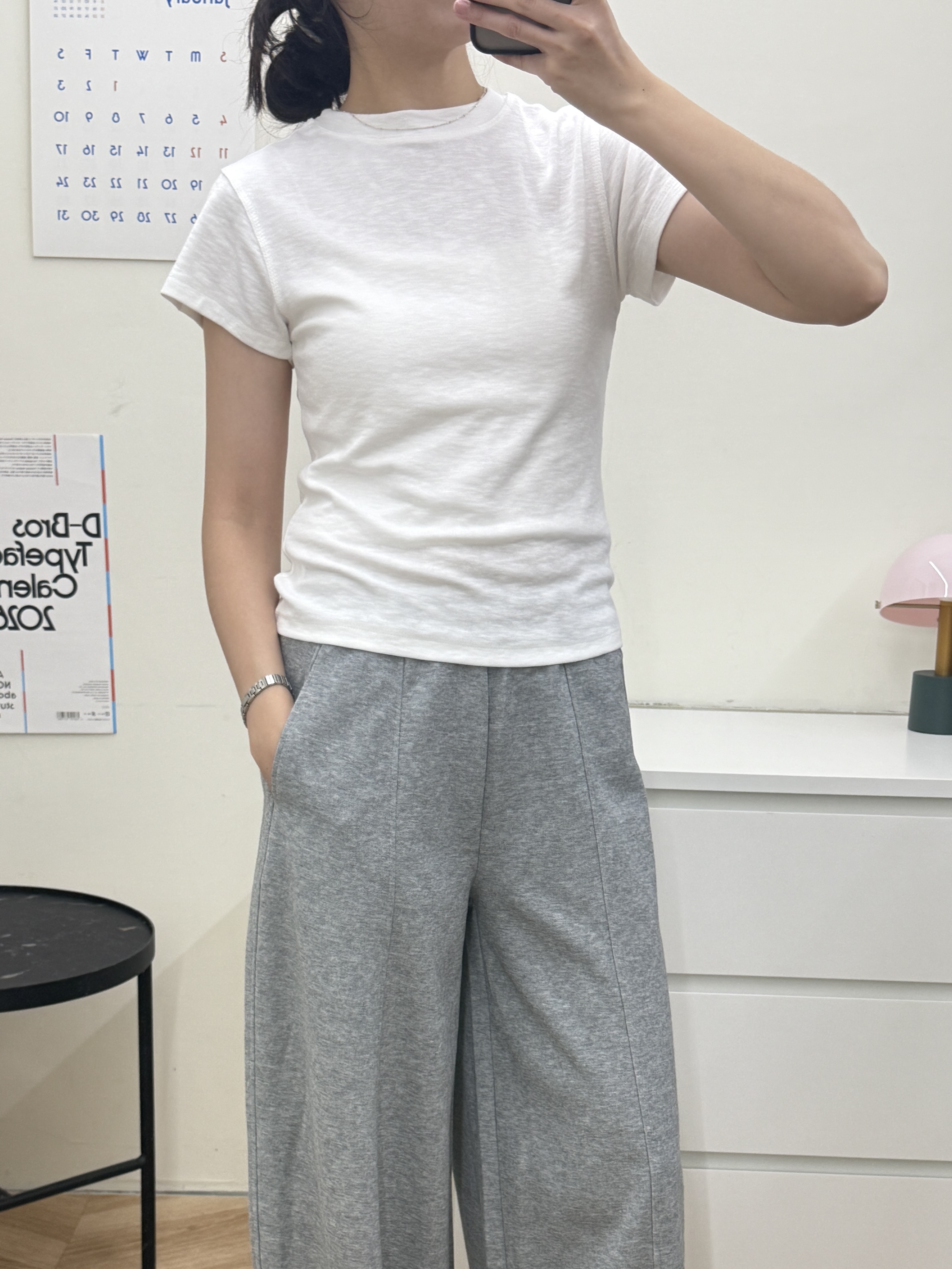 顯瘦彈性反車線素T*5色