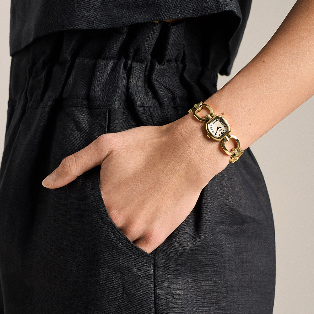 Harlow Mini 永恆八芒羅馬數字手鍊女錶 金色不鏽鋼錶帶 20 MM ES5483