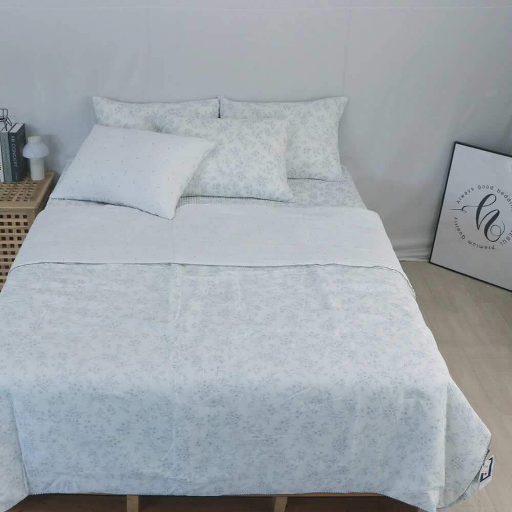 韓國棉被 法式清晨花影（莫代爾40%+涼感尼龍60%）春夏薄被