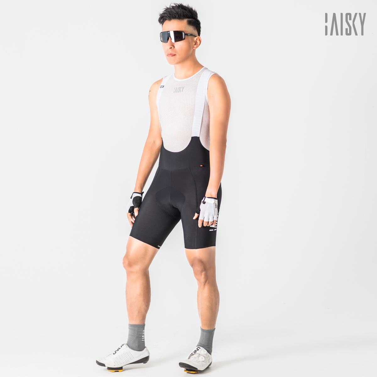 男款空力吊帶短褲 千影 黑