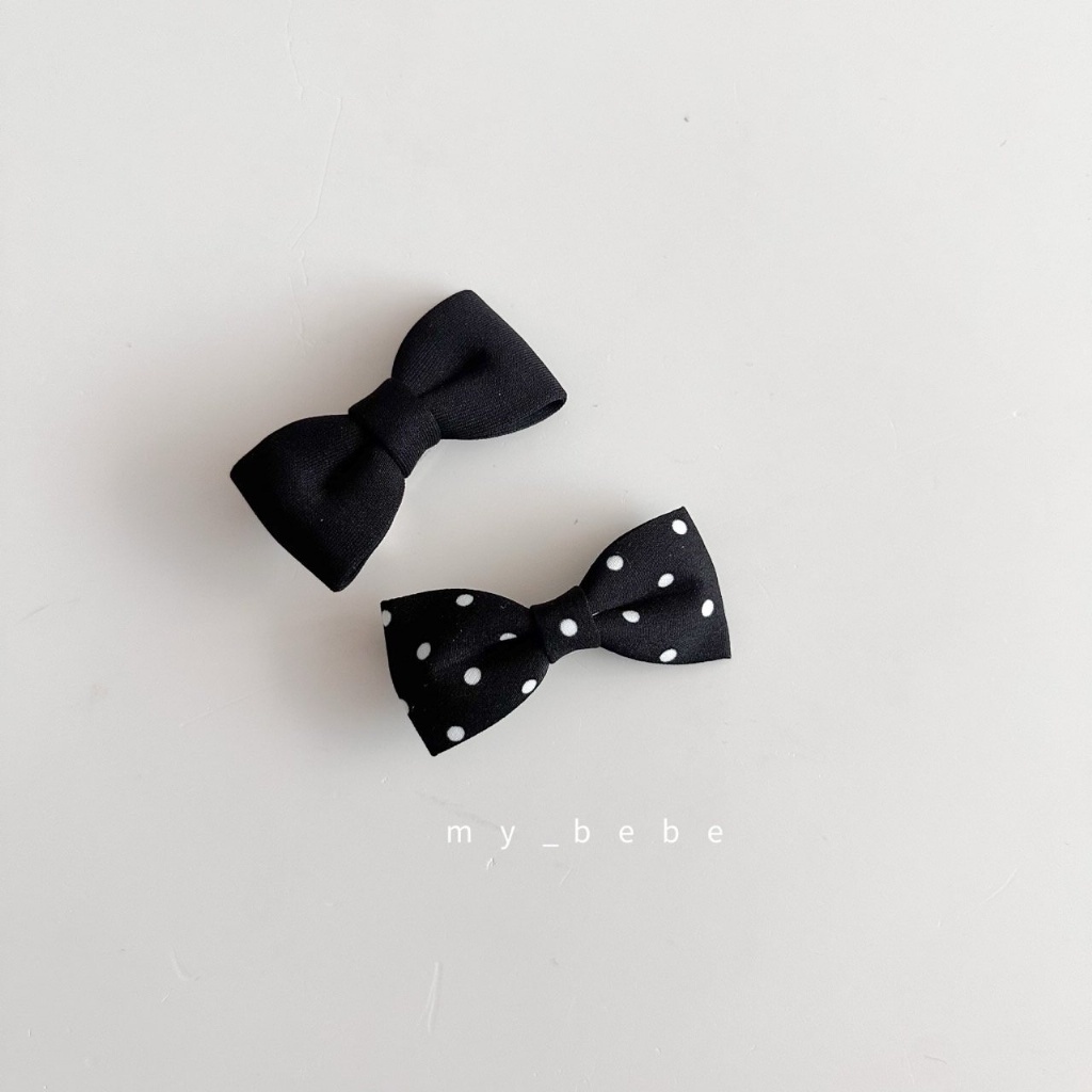 正韓夏MY BEBE 波點格子蝴蝶結髮夾
