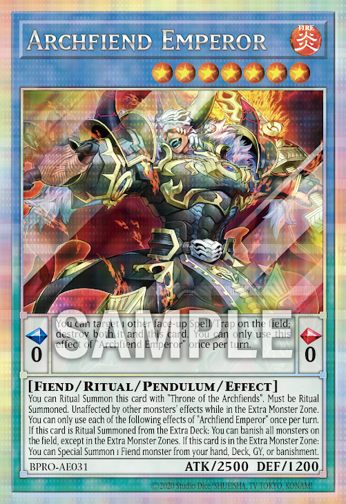 BPRO-AE031 (UR/PSER)Archfiend Emperor(死亡皇帝惡魔)