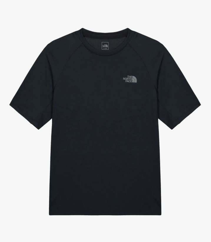 [S] NORTHFACE BLACK MEN'S TNF RUN SHORT SLEEVE T-SHIRT, NT7US14A-BLK (STNF44)