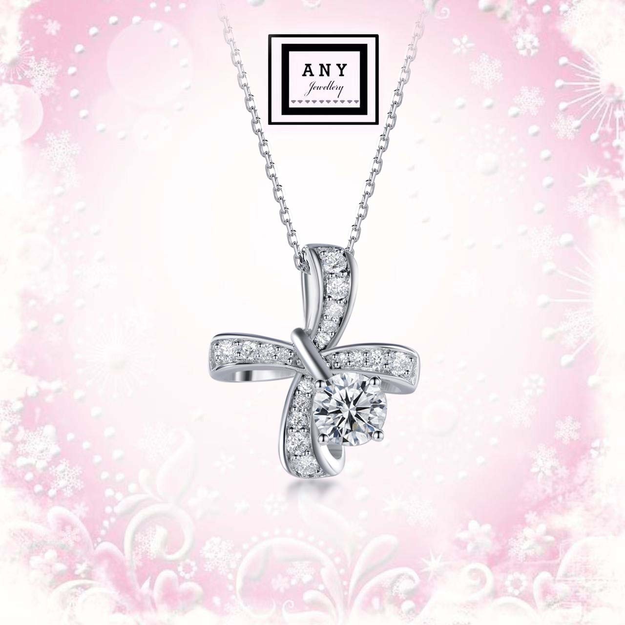 AQ18 N2987 1 Carat Cross Necklace （莫桑）$398