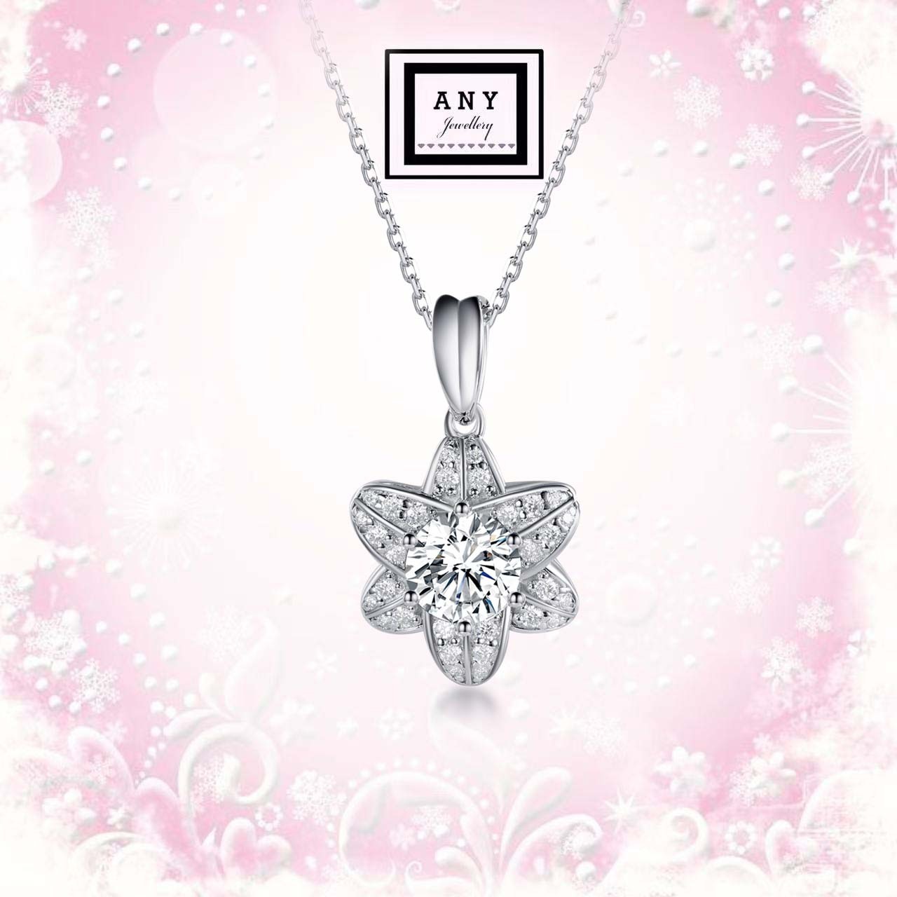 AQ23 N2993 1 Carat Lily Necklace（莫桑）$398