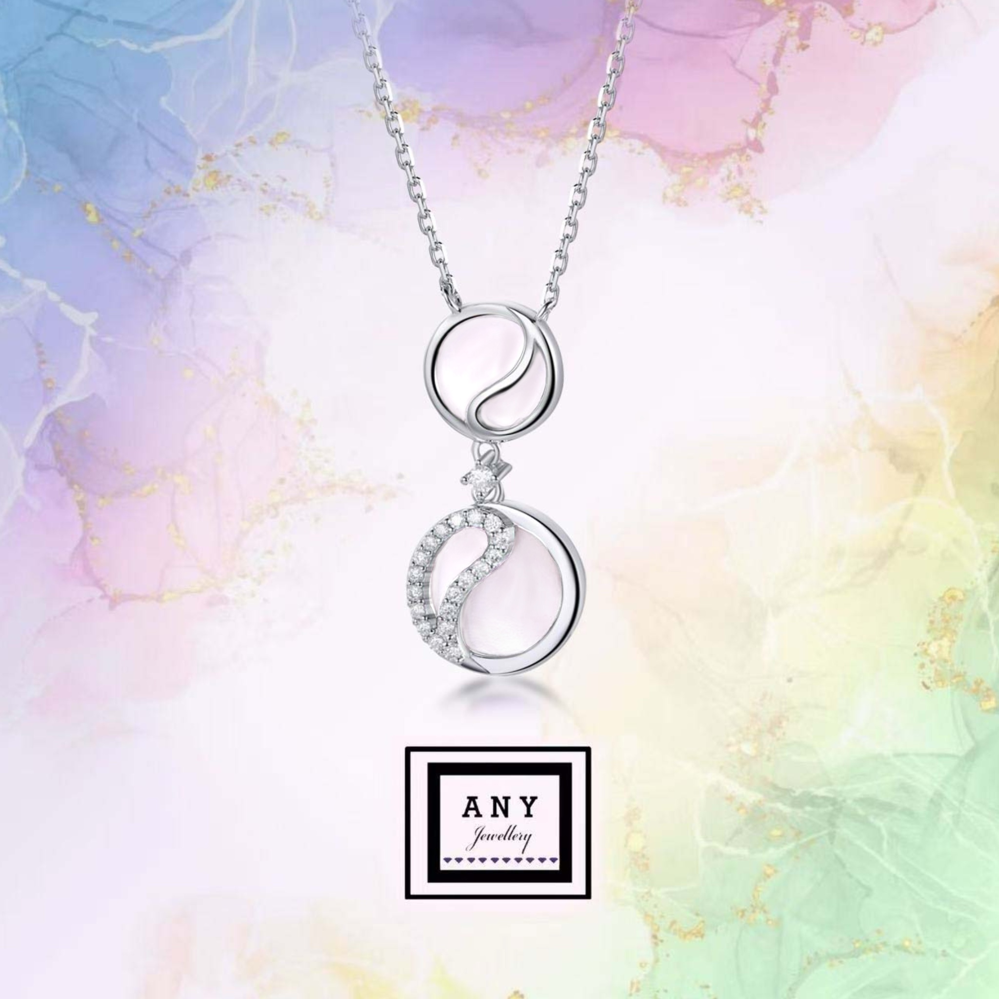 AQ32 N2975 粉紅色貝母 Dance of Water Necklace（莫桑）$398