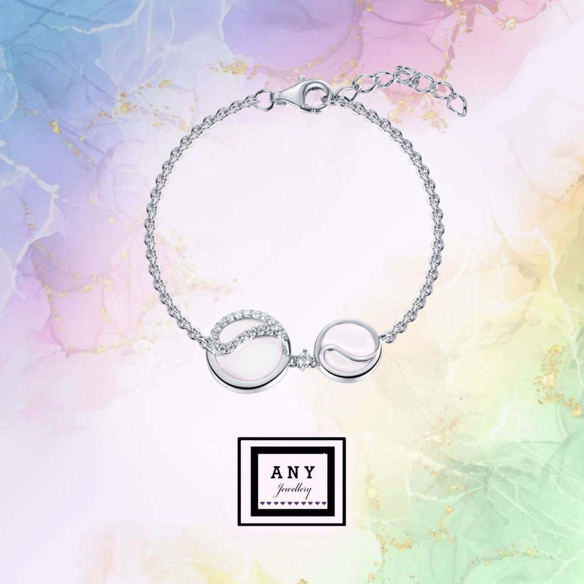 AQ33 B1945 粉紅色貝母 Dance of Water Bracelet（莫桑）$398