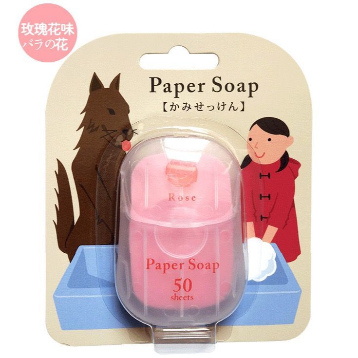 Paper Soap 便攜式紙香皂 1盒50張 玫瑰味