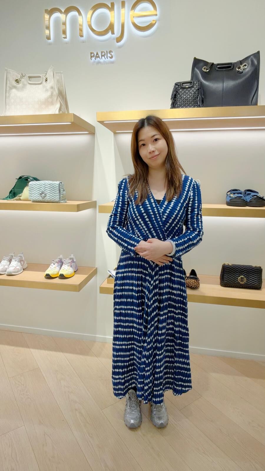 Maje 白點藍色連身裙 #MFPPO03537