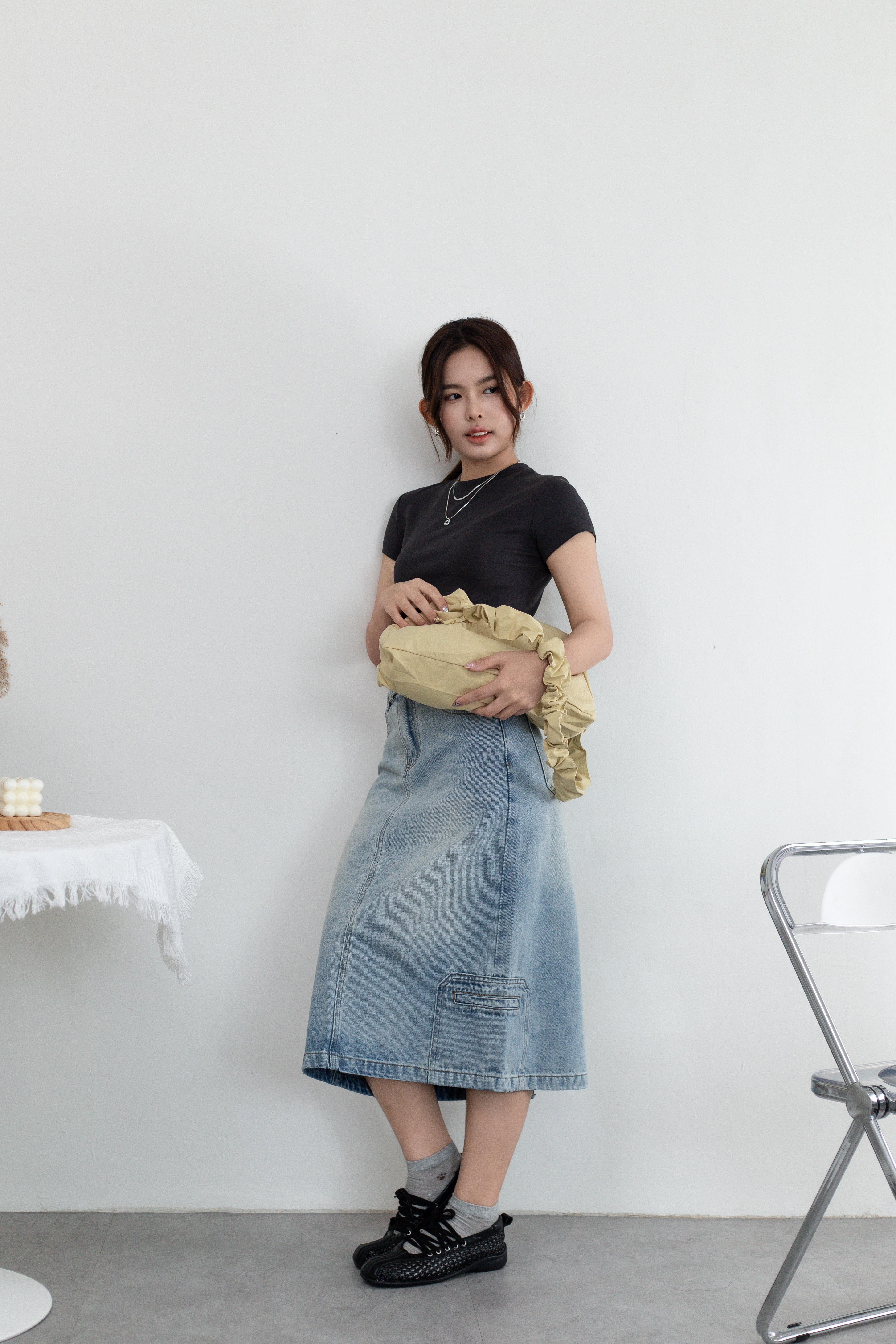 Milene Clean Cut Tee Grey-2659TSGRY