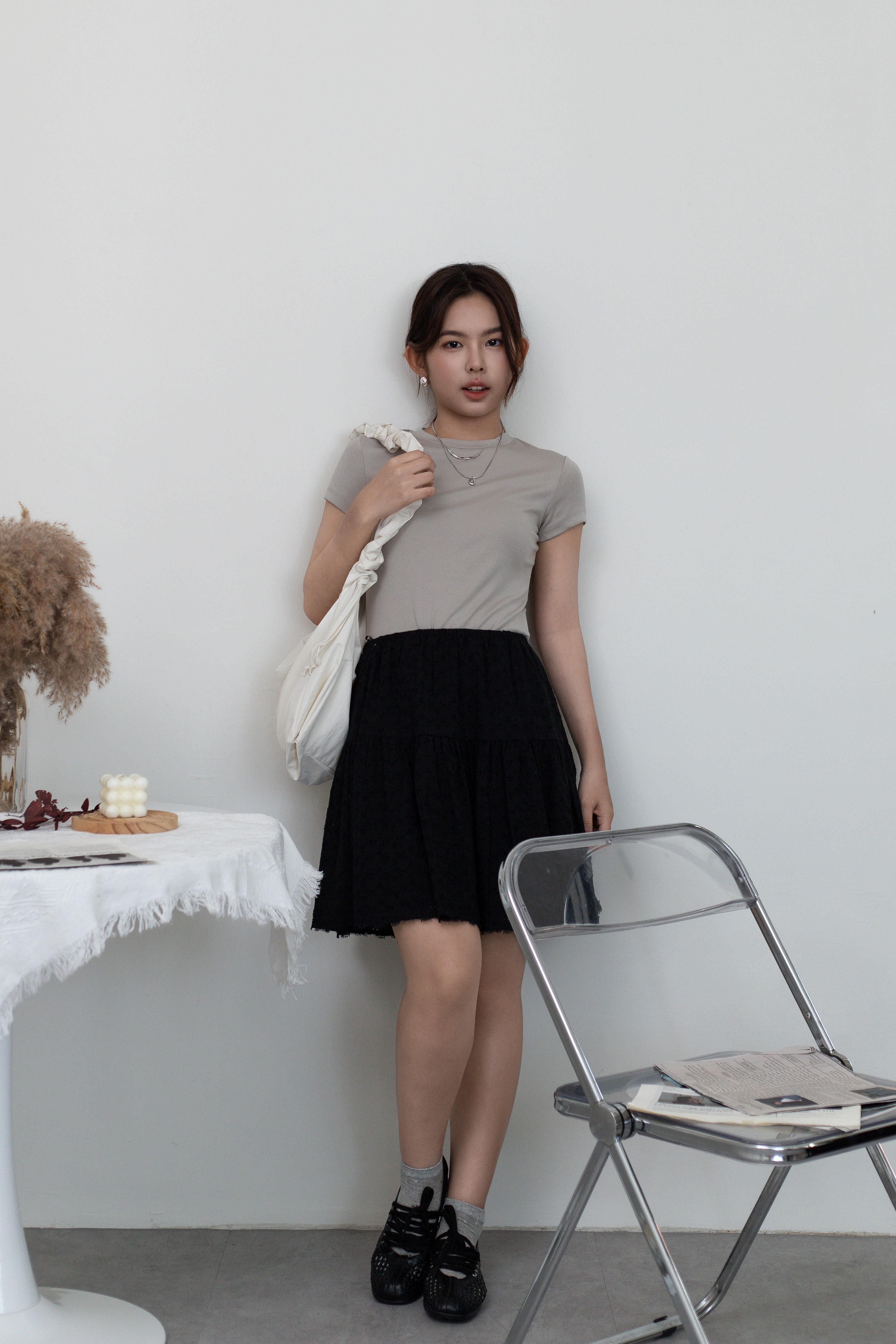 Milene Clean Cut Tee Khaki-2659TSKHA