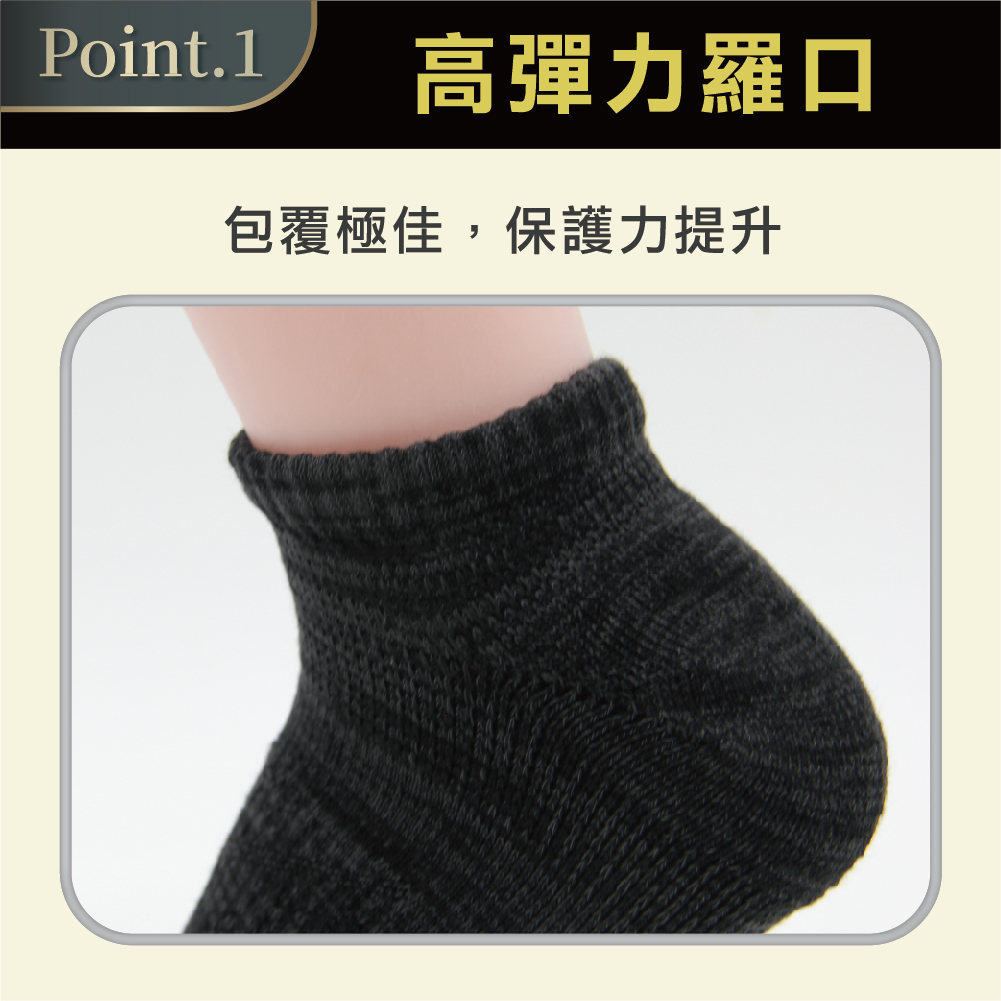 【肌柔】台灣製「7A抗菌」石墨烯消臭抑菌毛巾底機能船襪丨P1317.18