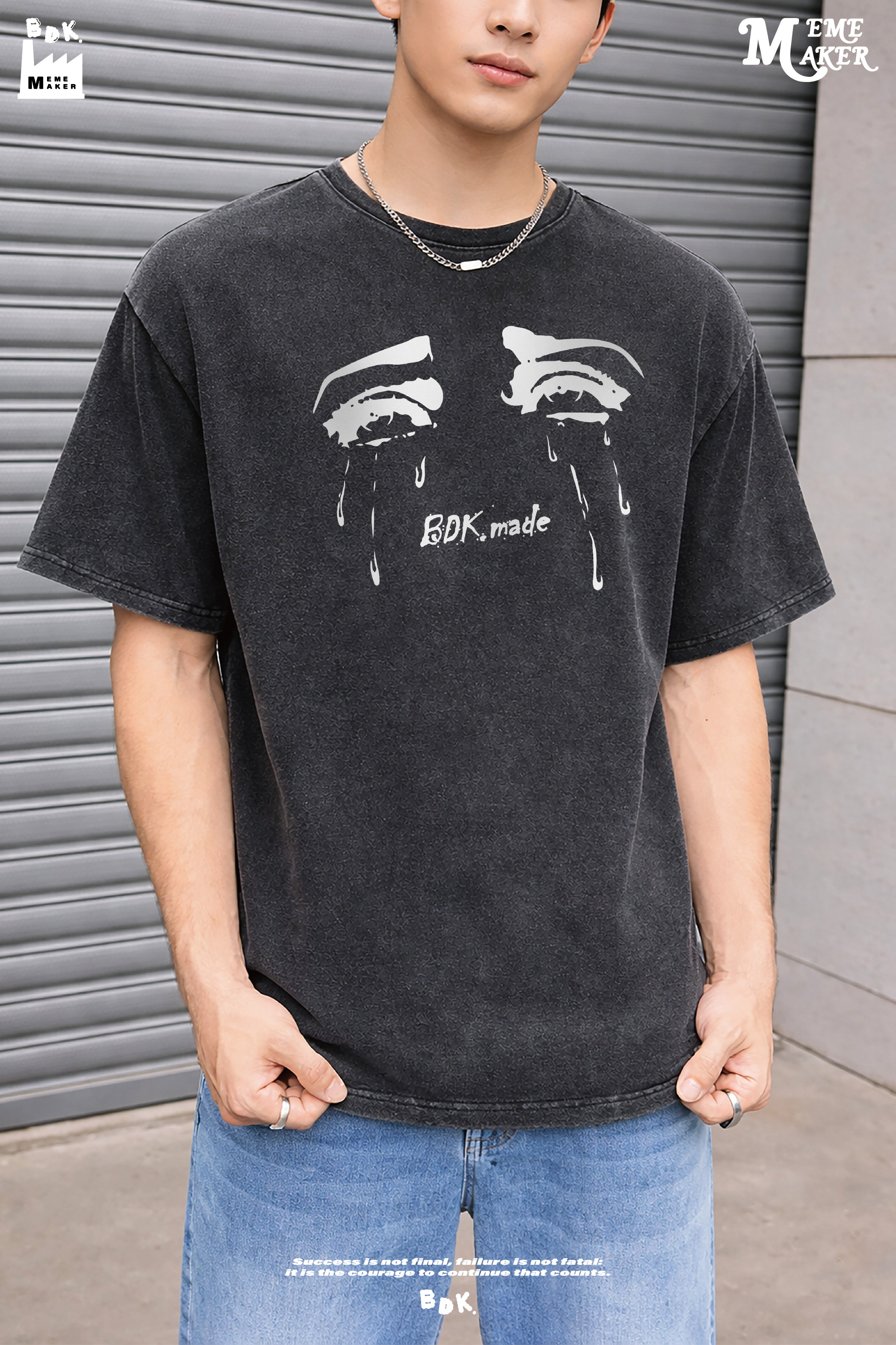 BDK.製造 - 水洗美式哭哭 - 水洗短T〈BDK2618〉