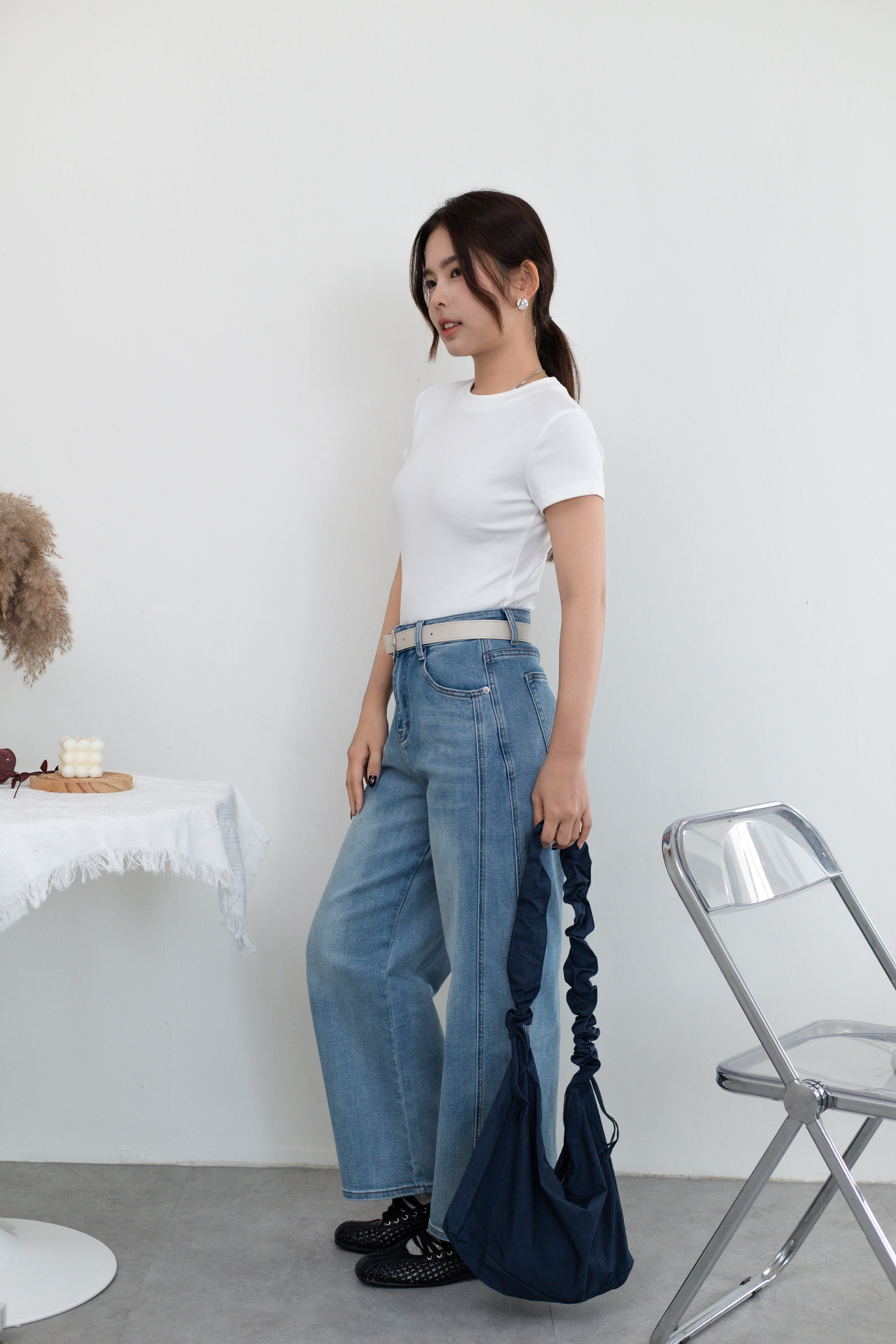 Milene Clean Cut Tee White-2659TSWHI