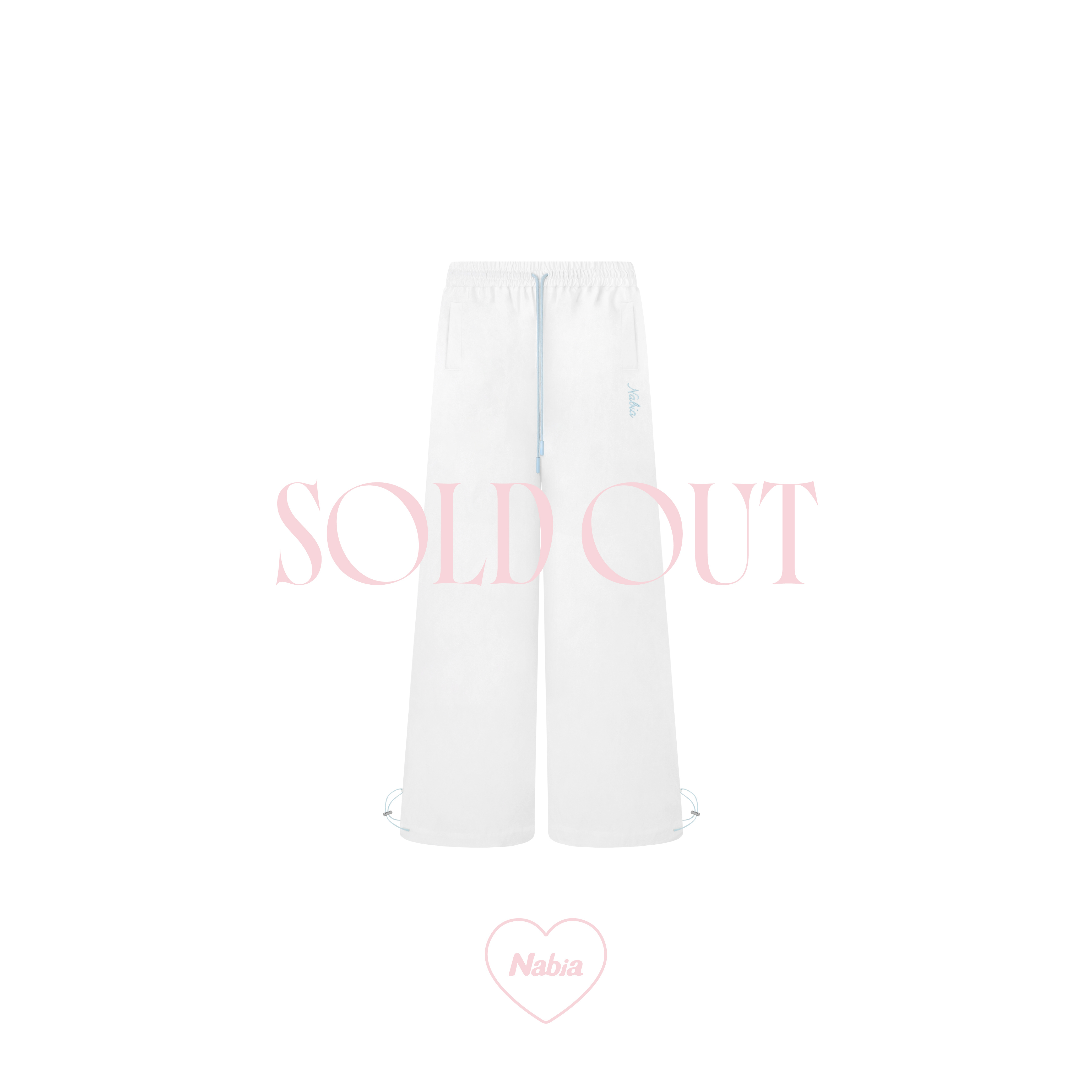 仙女白撞色修身寬褲