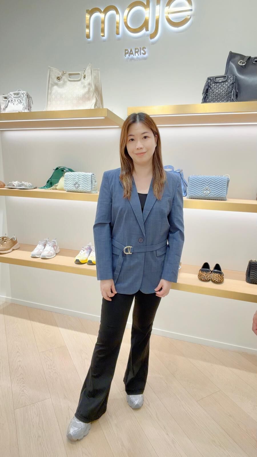 Maje 藍色單扣鈕西裝褸 #MFPVE00522