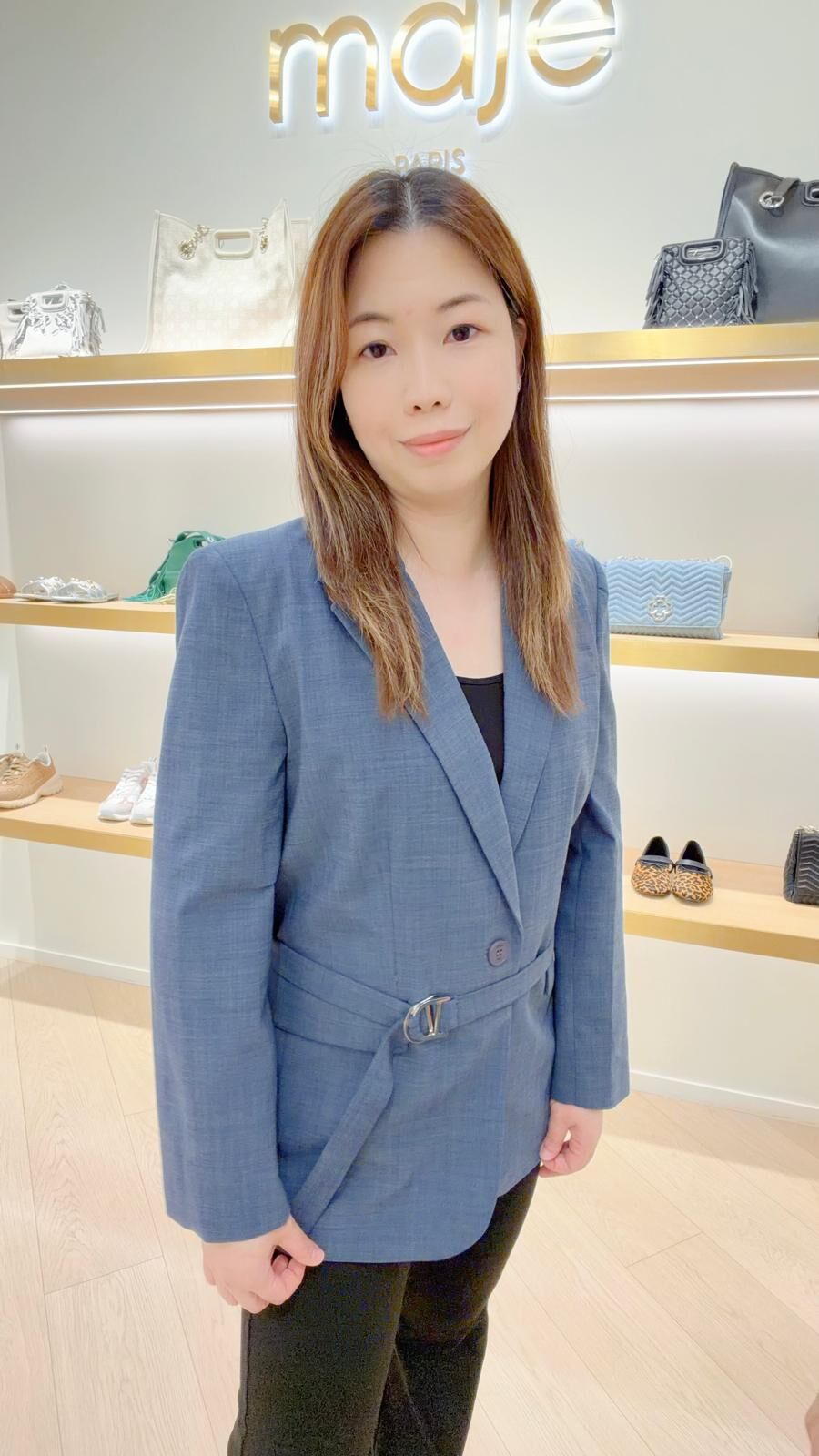 Maje 藍色單扣鈕西裝褸 #MFPVE00522