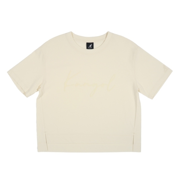 KANGOL 短T 卡其 印花 寬版 短袖 上衣 女 6522100701