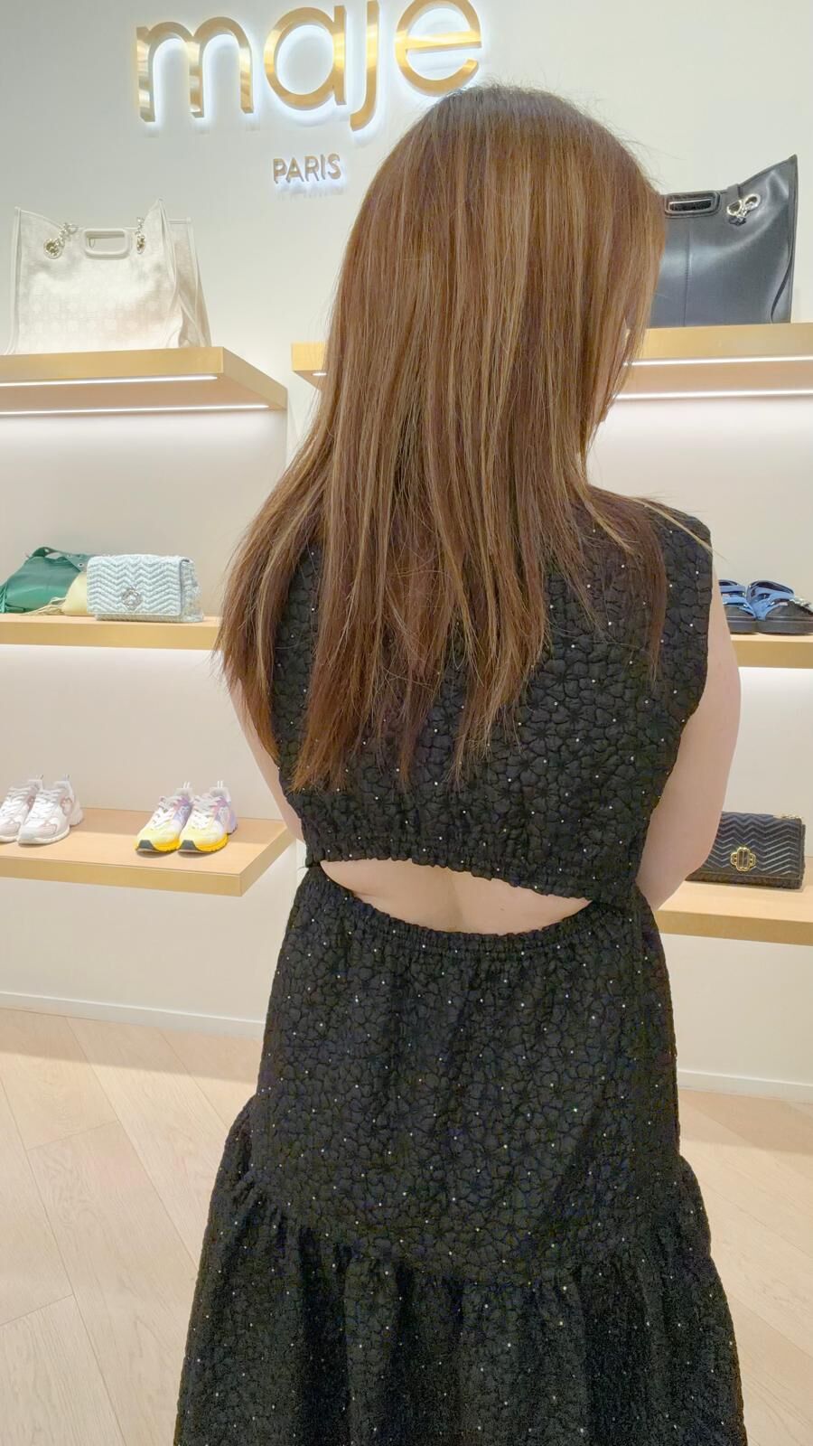 Maje 黑色無袖背部開空連身裙 #MFPRO03735