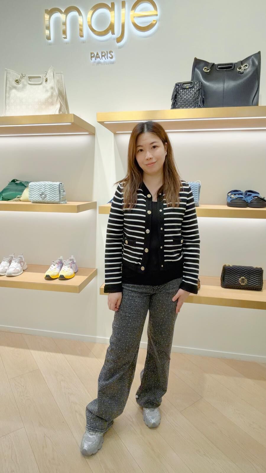 Maje 灰黑直腳牛仔褲 #MFPJE00674