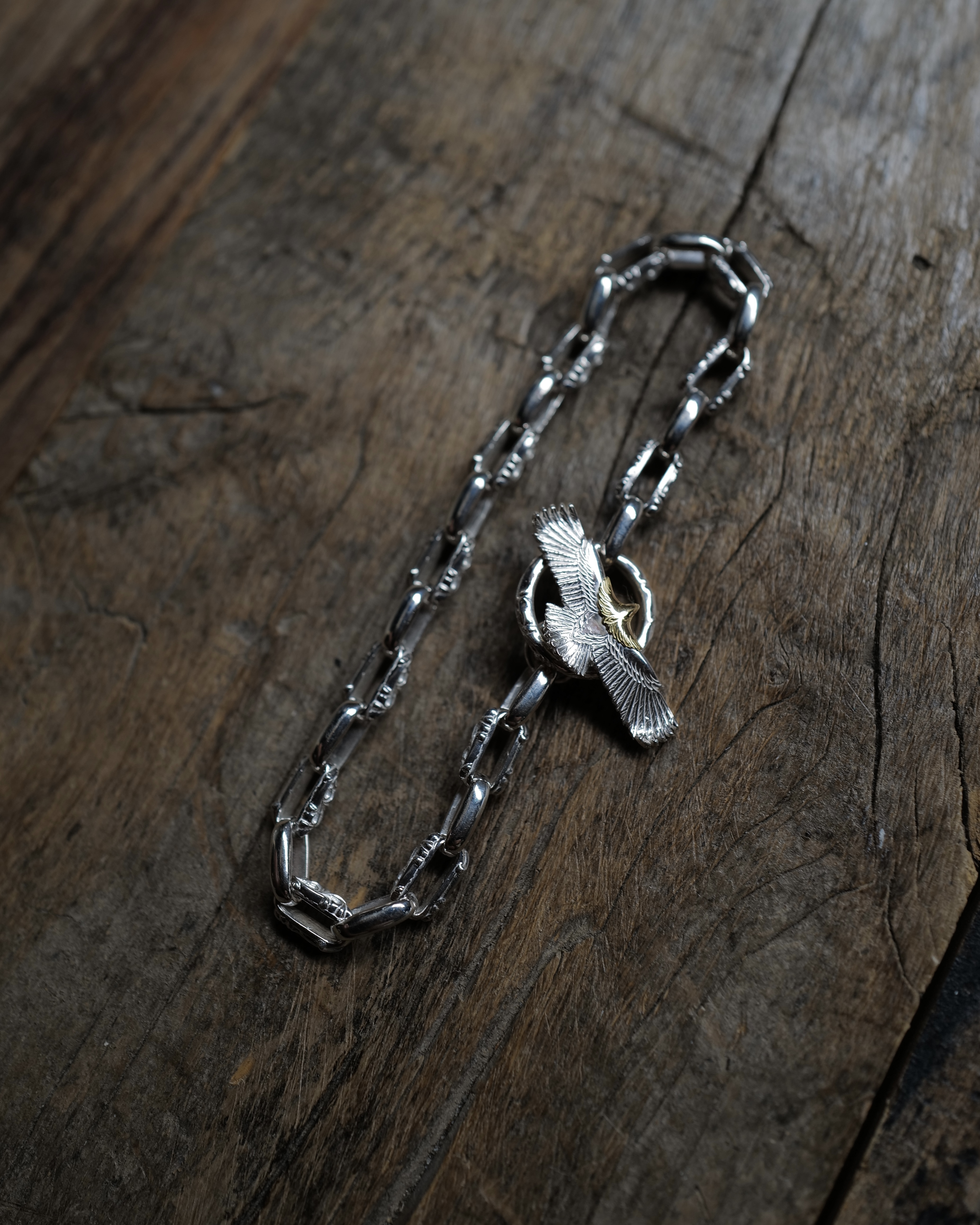 Eg-05 Arabesque Silver Bracelet with Gold Head金頭 Eg-05 唐草銀手鍊 Eg-05 (K18YG・SV925)