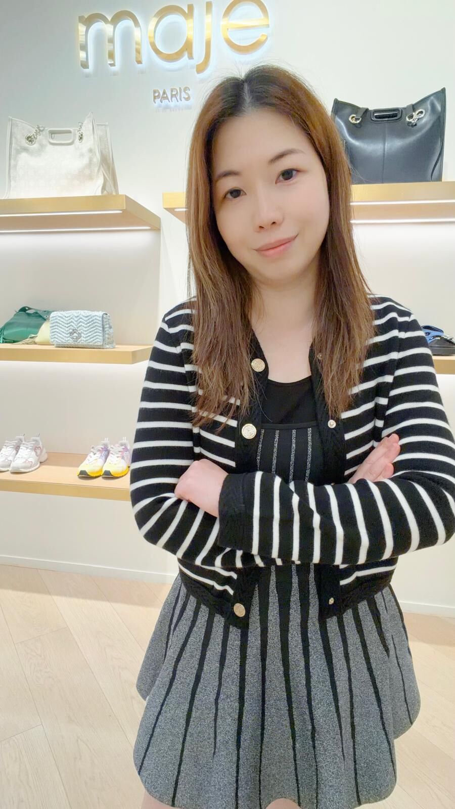 Maje 黑灰漸變色吊帶裙 #MFPRO03918