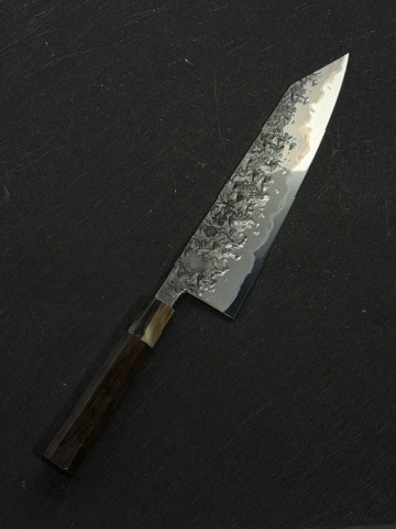 貴輔 x 新国 青一 黑打 槌目 鏡霞研 切付牛刀