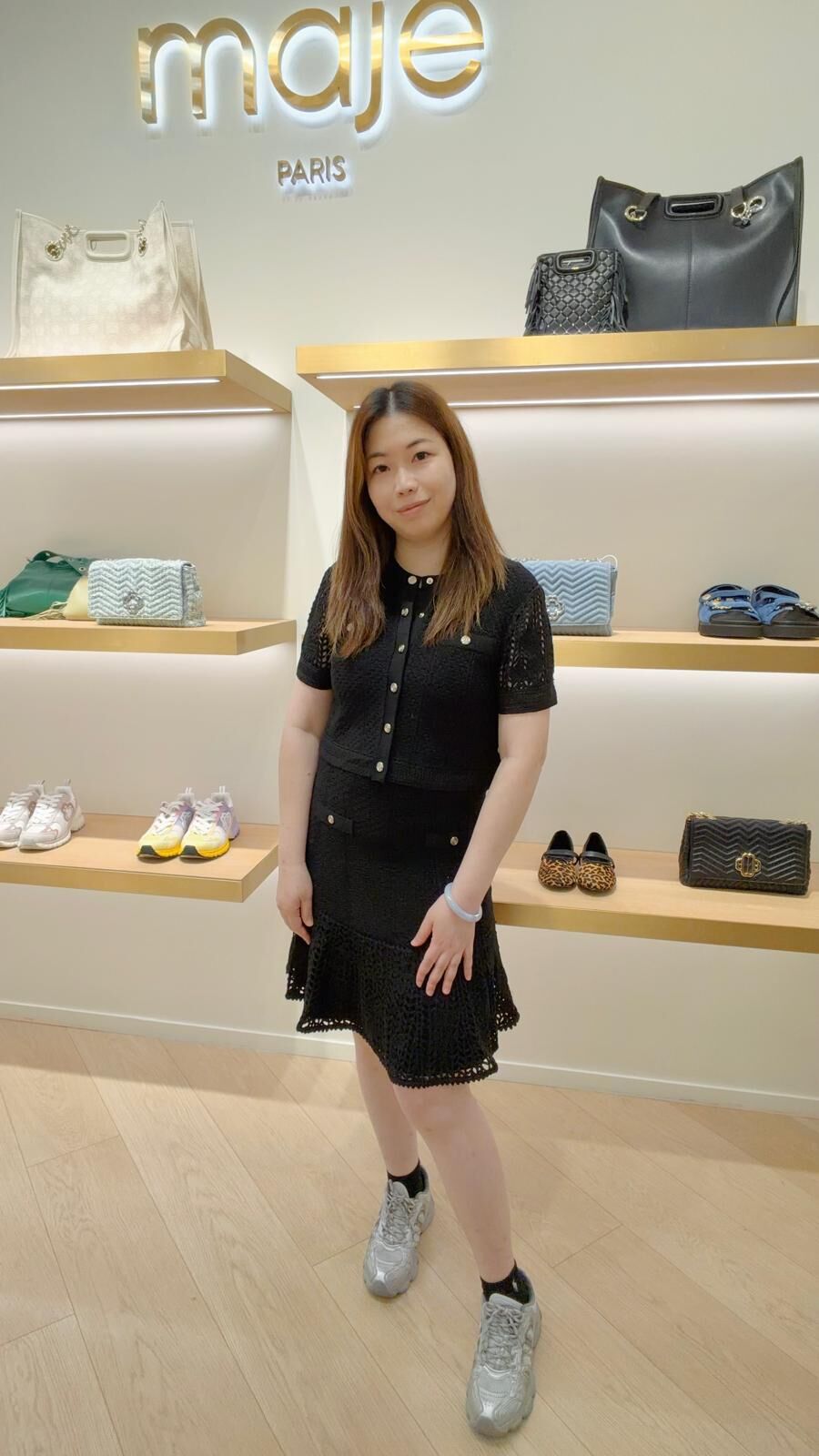 Maje 黑色短袖上衣連長裙 #MFPRO03707