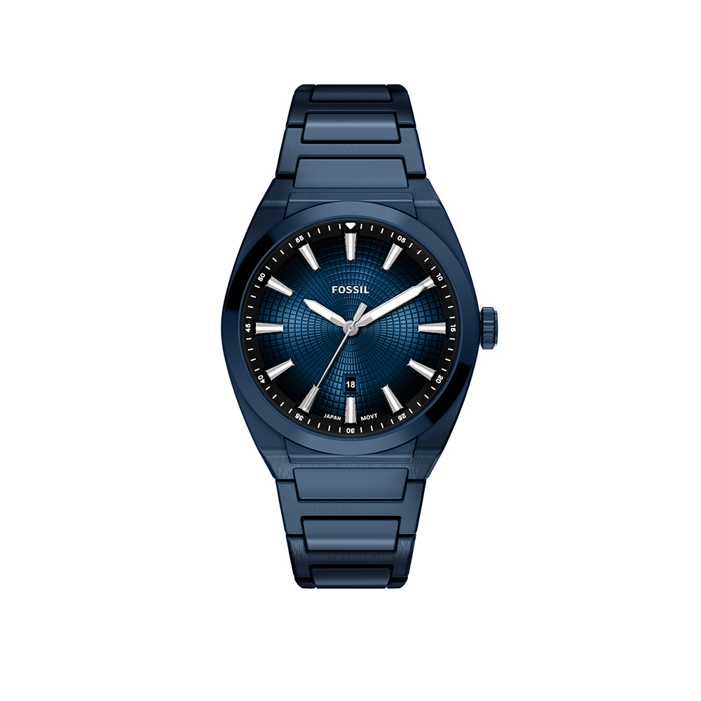 Everett 極簡動感海軍藍手錶 藍色不鏽鋼錶帶 42 MM FS6169