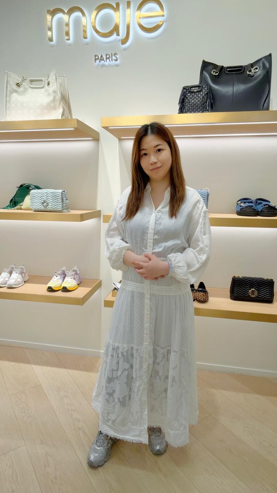 Maje 白色連身長裙 #MFPRO03698