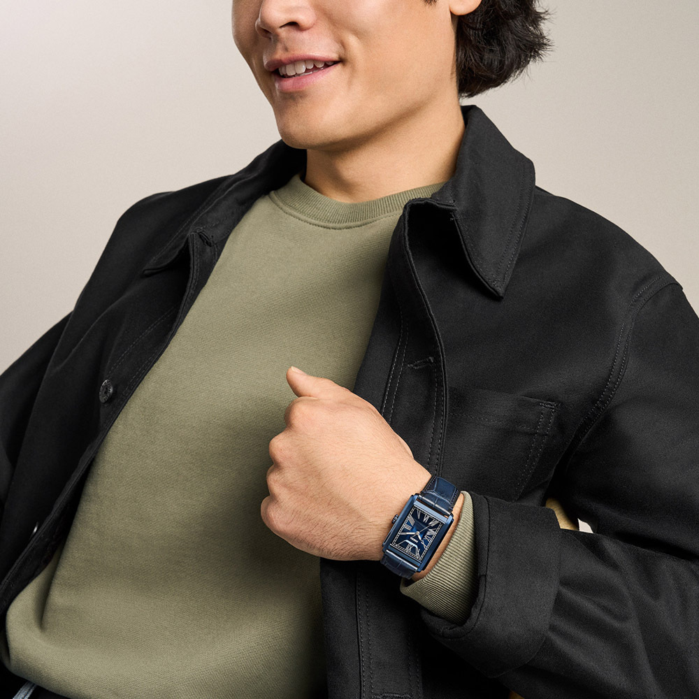 Carraway 藍調薩克斯羅馬數字手錶 藍色真皮錶帶 30 MM FS6170