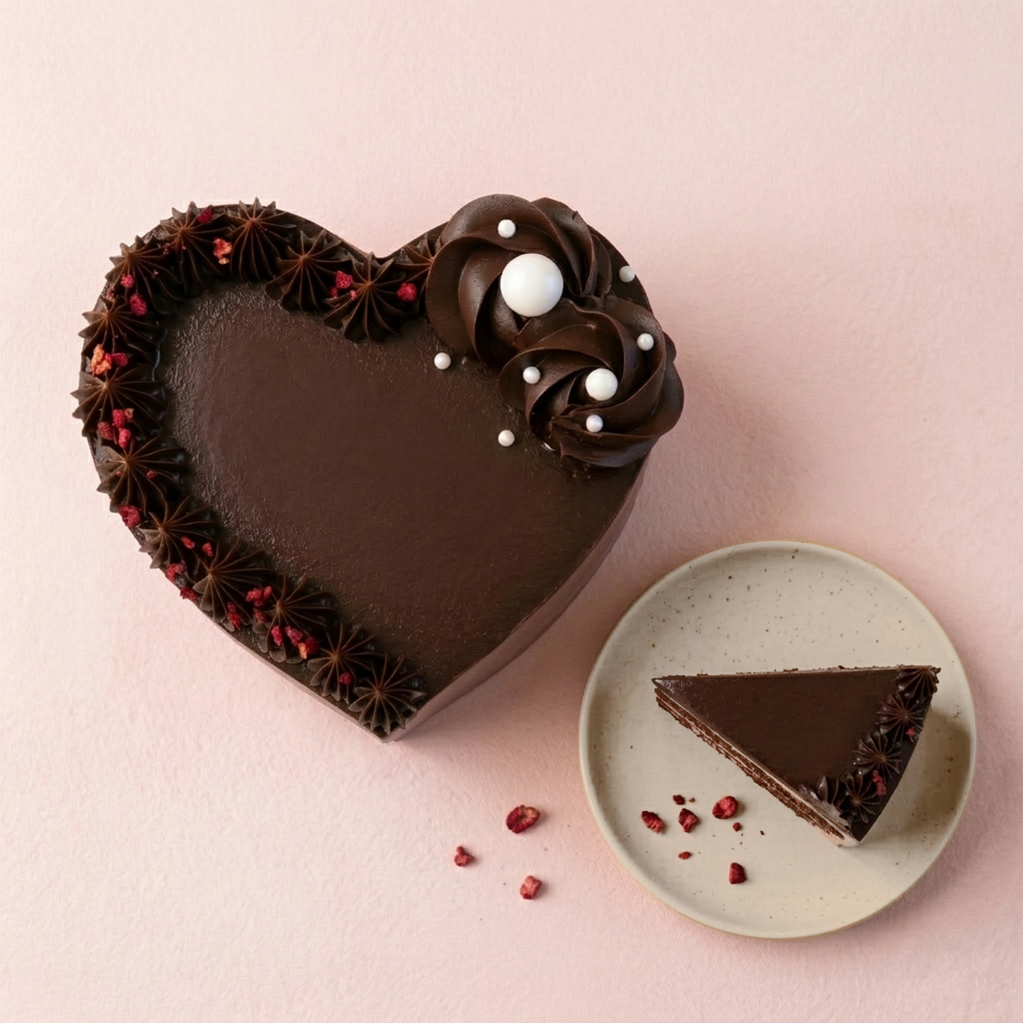 舞蝶巧克力 6-8吋【2026母親節蛋糕/73%苦甜巧克力/心型蛋糕】