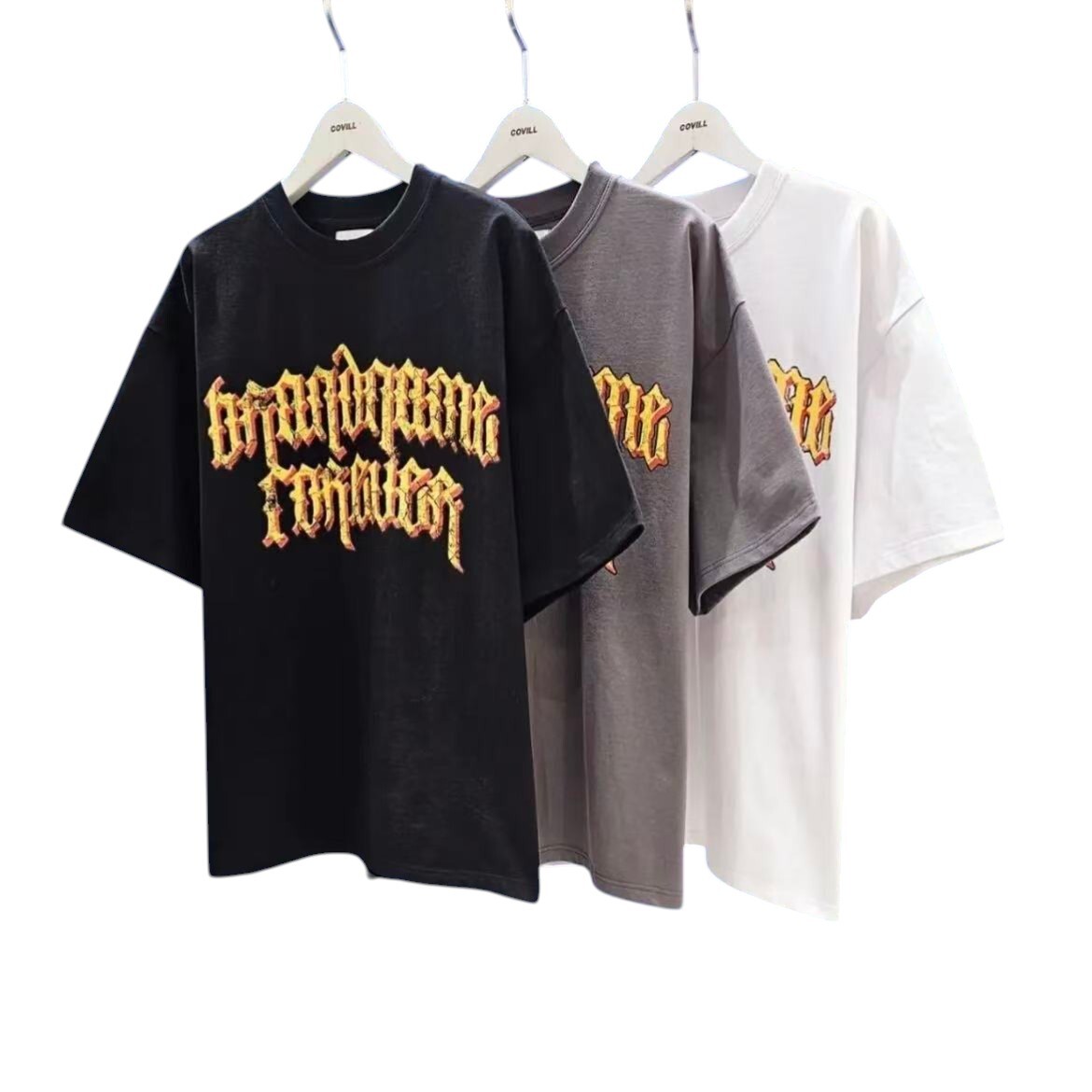 《K》裂紋歌德字重磅短T