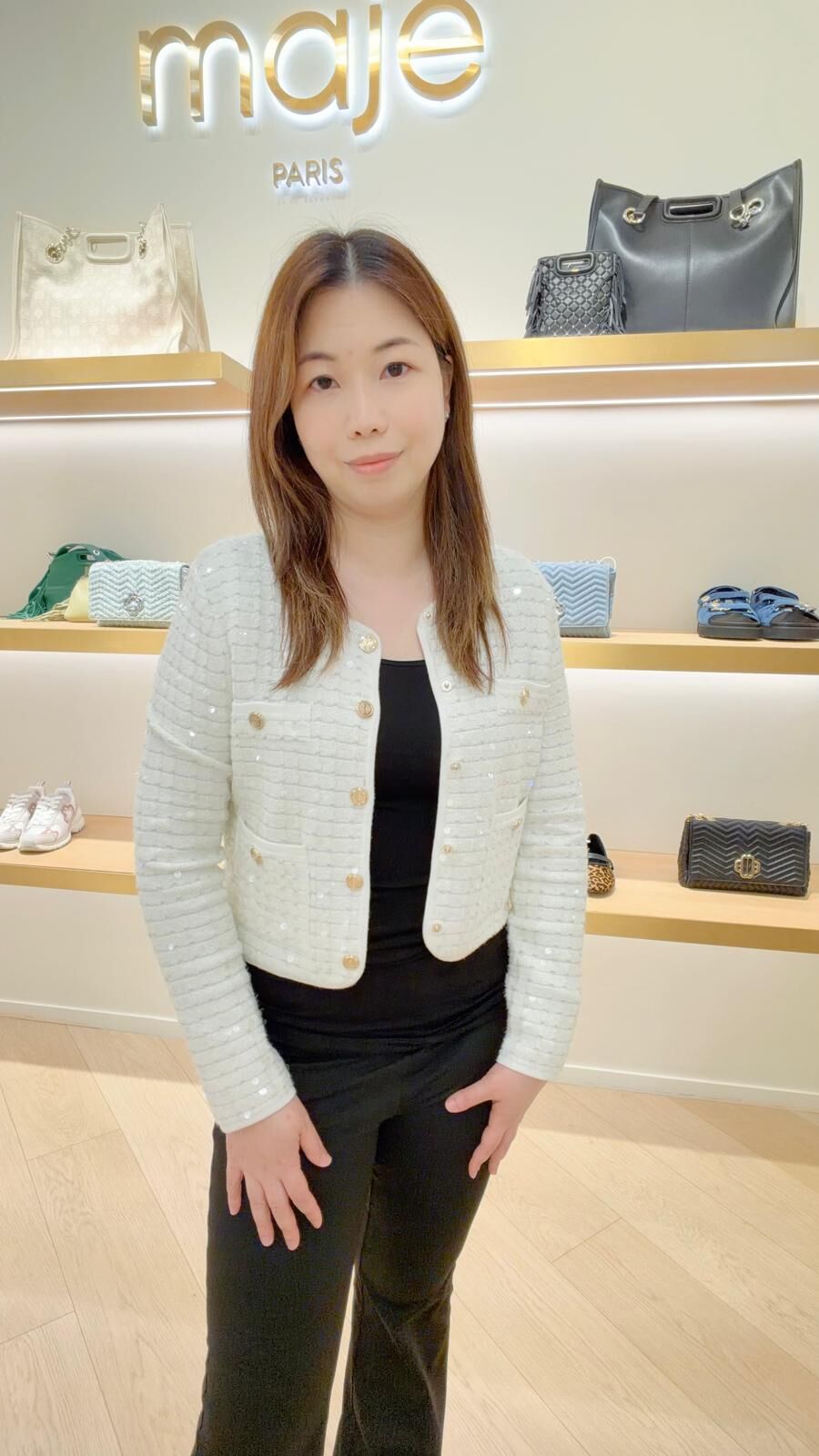 Maje 白色圓領外套 #MFPCA00543