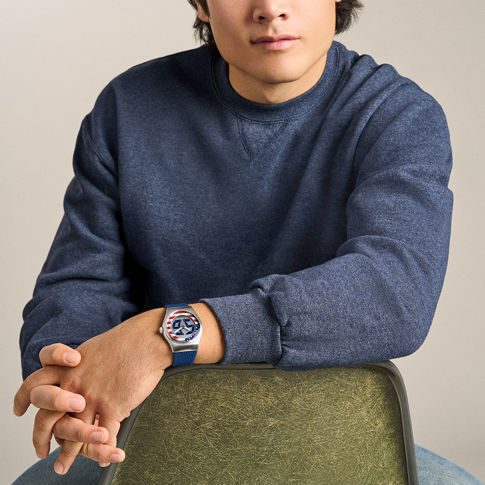 Big Tic World Flags系列限定手錶-美國配色 藍色橡膠錶帶 40 MM LE1235