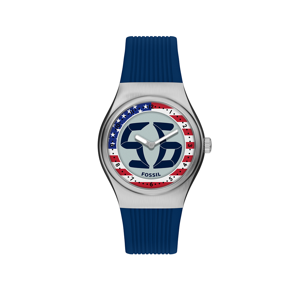 Big Tic World Flags系列限定手錶-美國配色 藍色橡膠錶帶 40 MM LE1235