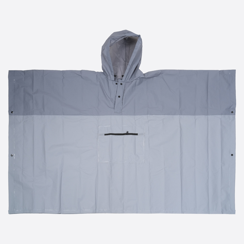 SP 大人用雙色雨披/深灰×灰