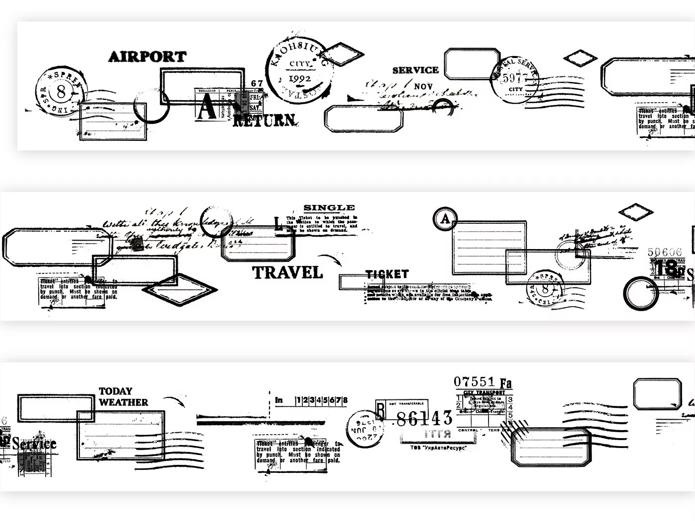 文具人格｜框組合(黑墨/白墨) 霧面PET
