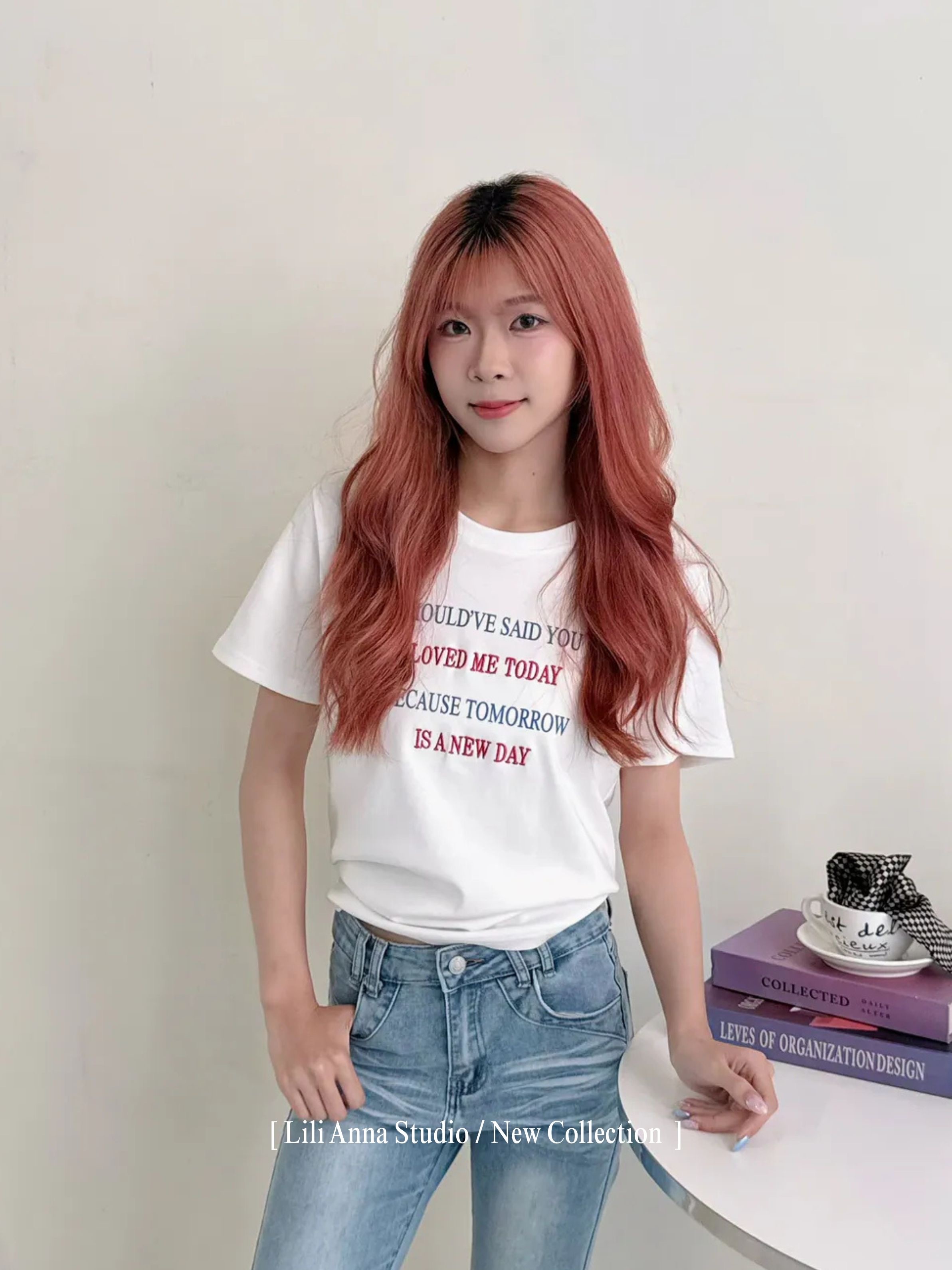 刺繡字母T恤-1127