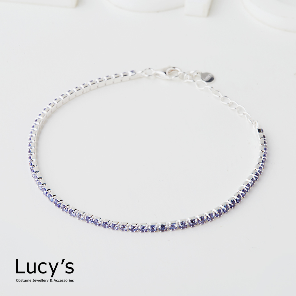 925純銀 紫藤排鑽 手鍊 (117227)