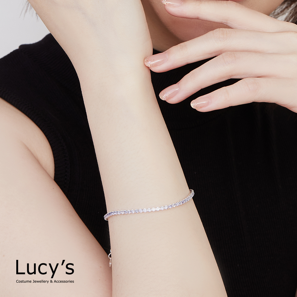 925純銀 紫藤排鑽 手鍊 (117227)