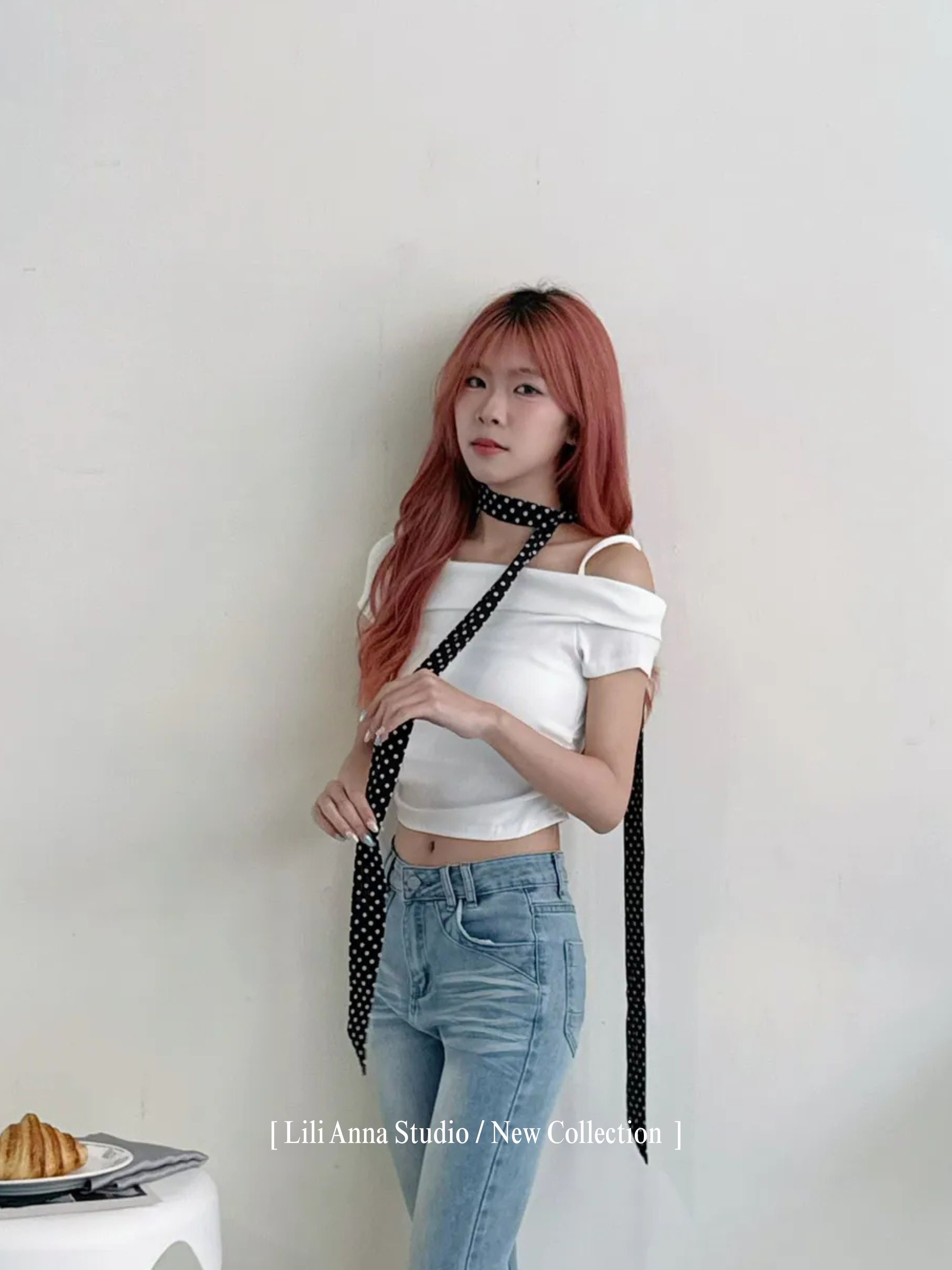 半平口細肩帶收腰上衣-0320