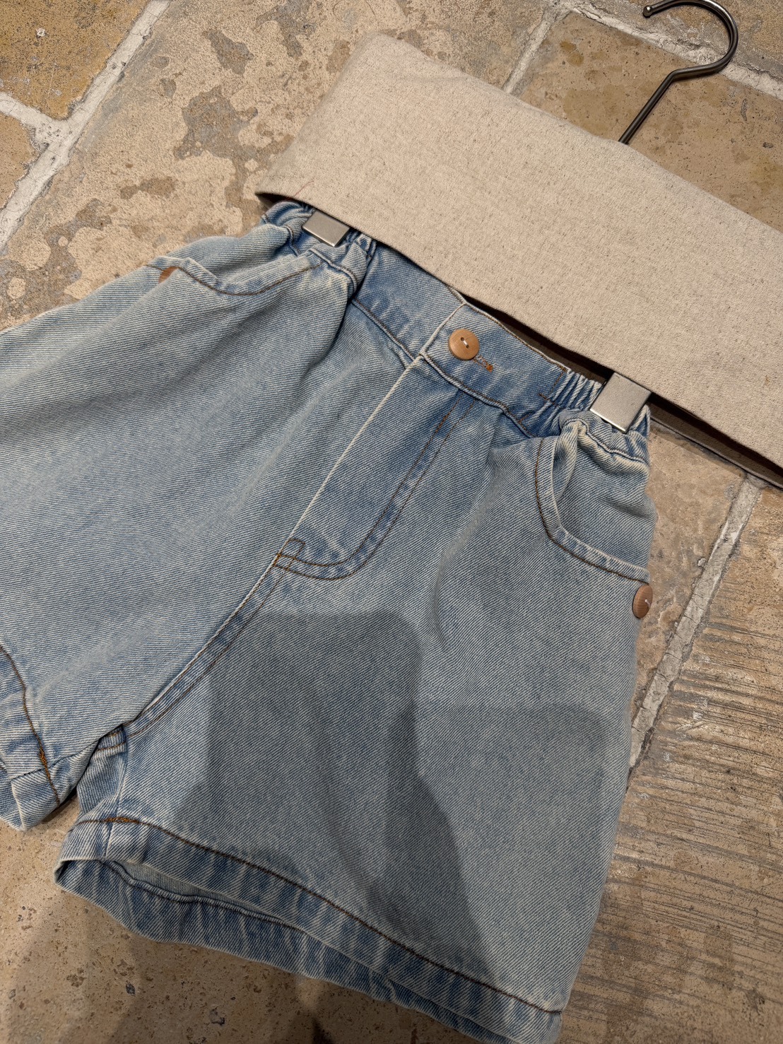 WYX251040木扣質感牛仔短褲