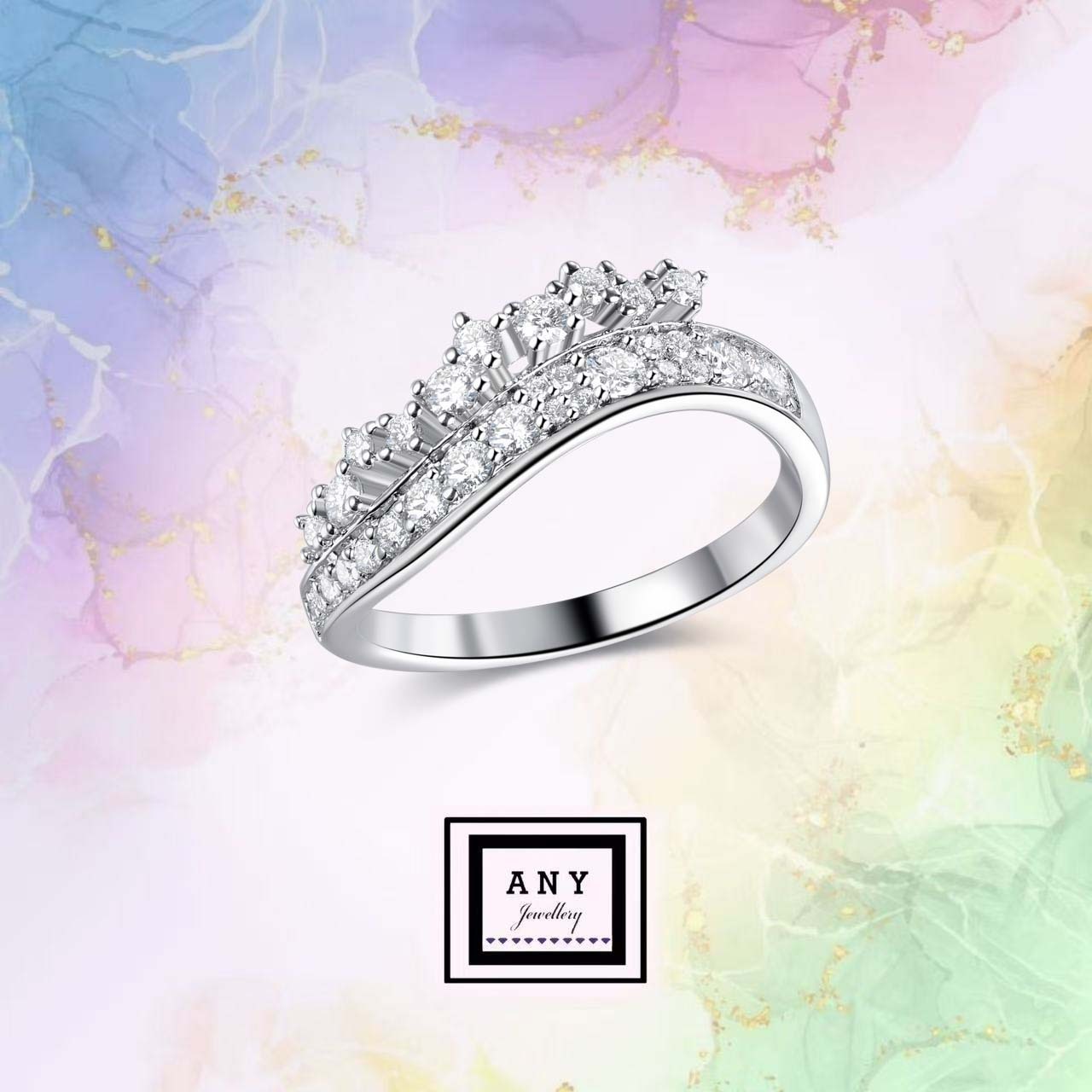 AQ47 R7007 Chanmpagne Bubble Ring 香檳氣泡（莫桑）$398