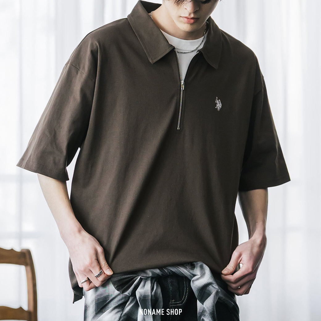 U.S POLO ASSN. 經典 刺繡 LOGO 短袖 半拉鍊 POLO衫 十色 (男款)